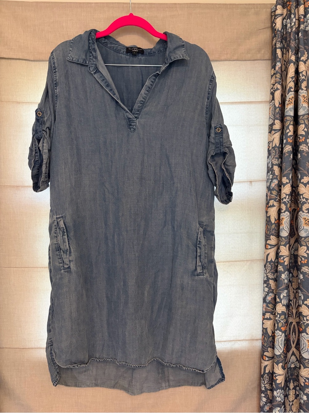 Velvet Heart Washed Blue Midi Tunic Dress
